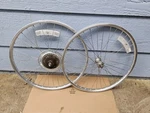 Vintage 36H Ukai 26X1.75 Mountain Bike Atb Wheelset W/ Sunshine Hubs Japan. Fixed Price $250.00.