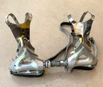 Shimano Dura Ace PD-7400 Pedals With Toe-clips And Straps. Fixed Price $45.00.