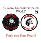 Custom Text Wolf 2 Embroidery 8CM Round Patch Bike Size (3.15IN). Fixed Price $10.64.