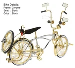 New! 20" Vintage Lowrider 72 Spoke Steel Bicycle 545-3 Gold/chrome.. Fixed Price $1580.99.