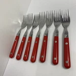 1 Washington Forge Stainless Mardi Gras Red Dessert Forks Vintage. Fixed Price $8.95.
