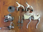 Vintage Shimano White Exage Sport A450 Mini Grouppo Build Kit 7 Speed. Fixed Price $199.90.