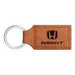Honda Insight Rectangular Brown Leather Chain Key-ring. Fixed Price $19.99.