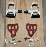 Wellgo W40 W-40 White Look Delta Compatible Pedals With Cleats. Fixed Price $25.00.