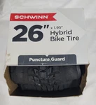 Schwinn 26" X 1.95" Mountain Bike Tire Puncture Guard Steel Bead New. Fixed Price $21.99.