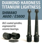 Shimano A600 / ES600 : Dlc-coated Titanium Pedal Axles 2 Lengths, 3 Levels !. Fixed Price $132.99.
