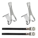 Steel Classic Pro Mountain Bicycle Bike Mtb Atb Toe Clips W/straps Pair 95791. Fixed Price $19.39.