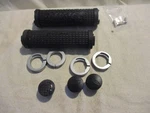 Lizard Skins Peaty Lock-on Bonus Pack Bicycle Grips Black W/ Pewter Clamps. Fixed Price $20.00.