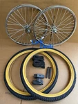 20'' 1.75 Bike Hd Steel Rims Chrome Free Wheel 36 Spokes + Tires Gum Wall Bmx. Fixed Price $119.95.