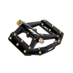Ht AE03T Evo+ Platform Pedals, Ti - Black/gold. Fixed Price $230.00.