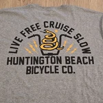 Huntington Beach Bicycle Co. Men's Large Gray T-shirt Live Free Cruise Slow Hbbc. Fixed Price $19.99.
