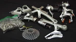 Shimano 1055-1057 Triple 8-SPEED Groupset And Pedals. Fixed Price $159.00.