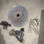 Sram Gx Eagle 10-50XG-1299 Cassette, Derailleur, Shifter, Chain Kit Black/rainbw. Fixed Price $279.00.