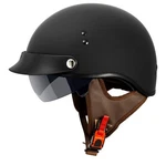 (large) Vcan Cruiser Solid Flat Black Half Face Motorcycle Helmet With Drop-down. Fixed Price $49.99.