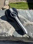 Vintage Schwinn Xs Seat Black Logo White Stripe Bmx. Fixed Price $99.99.