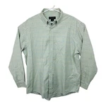 Brooks Brothers Plaid Button Front Shirt Non-iron Mens Sz Light Green White. Fixed Price $13.82.