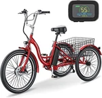 Mooncool 24" 26" Electric Tricycle 7 Speed Trike Ebikeremovable Battery. Fixed Price $669.99.