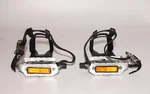 Wellgo Bicycle Pedals Pair K20427 Straps Cage Top Reflectors MT-14 Taiwan LU-944. Fixed Price $20.99.