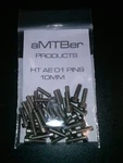 Ht AE01 Pedal Pins - Stainless Steel Extra Grip 10MM Long W/ Fine Threads. Fixed Price $12.50.