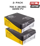 Sunlite Bicycle Inner Tubes 700X28-35C Presta Valve 32MM Threaded 2-PACK. Fixed Price $14.95.