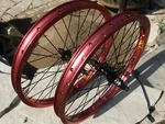 20X1.75 Alienation Bmx Wheel Red Anodized Alumn. Dbl. Wall 3/8" 9T Cassette. Fixed Price $309.99.