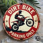 Dirt Bike Parking Only Metal Sign Round Vintage Motocross Wall Art Decoration. Fixed Price $11.89.