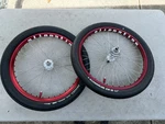 Alienation Bmx Rims Wheels 20 3/8 Front & Rear Set W/ Tires, Etc Read. Fixed Price $500.00.