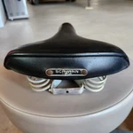 Vintage Schwinn Approved Black Leather Dual Spring Bicycle Saddle Seat - Nice!. Fixed Price $27.00.