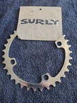 Surly 35T Chainring 104 Bcd 4-BOLT Silver Stainless Steel Single Speed Bike Nos. Fixed Price $42.50.