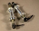 Formula Front & Rear Freewheel Hubs, 135MM, 36 Holes, Skewers, Mint Condition. Fixed Price $50.00.