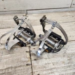 1972 Campagnolo Record Black Platform Pedals Christophe Clips Leather Straps. Fixed Price $124.97.