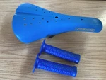 Blue Old School Bmx Bike Seat Hard Shell Viscount Dominator With Grips New. Fixed Price $42.99.