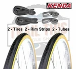 2-PACK Kenda K35 Gumwall 27X1-1/4" Road Bike Tires Tubes & Rim Strips Set Kit. Fixed Price $36.80.