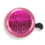 Pink Aluminum Round Bike Bell, Hot Sparkle Black Glitter Leopard. Fixed Price $20.23.