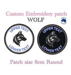 Custom Text Wolf Embroidery 8CM Round Patch Bike Size (3.15IN). Fixed Price $10.64.