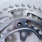 Shimano Biopace Ii Alloy Triple Chainring Set 46/36/26 110/74 Bcd Silver. Fixed Price $62.98.