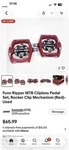 Funn Ripper Mtb Clipless Pedal Set, Rocker Mechanism (red)- Used. Fixed Price $55.00.