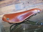 Brooks Team Pro Special Short Saddle, 2011, Honey, Copper-toned Rails, Cover. Fixed Price $165.00.