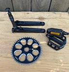 Gt Channel Forged Tech 3 Piece Cranks, Chainring & Pedals Mid-school Bmx. Fixed Price $100.00.