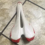 Specialized Toupe Road Bike Cutaway Saddle Seat White/red Synthetic 7X7MM. Fixed Price $28.00.
