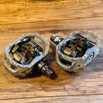 Shimano PD-M545 Platform Flat Clipless Pedals Cleats Low Mileage. Fixed Price $64.99.