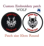 Custom Text Wolf Embroidery 8CM Round Patch Bike Size 10CM (4 In). Fixed Price $10.64.