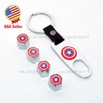 Universal Car Wheel Tire Valve Dust Stems Air Caps Keychain Captain America Logo. Fixed Price $9.99.
