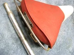 Vgc, Mesinger, Red, Schwinn Crashrail Type Bicycle Saddle With Seatpost. Fixed Price $34.50.