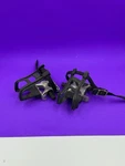 Wellgo LU-962 Pedals Silver With Power Grips Straps. Fixed Price $14.95.