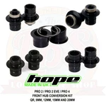 Hope 2/EVO/PRO 4/PRO Front Hub Axle Conversion Kit Adapter Qr 9/12/15/20MM. Fixed Price $37.99.