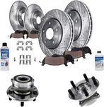 Front & Rear Drilled Rotors Pads Wheel Hub Bearings For 2015-2017 Honda Odyssey. Fixed Price $388.95.