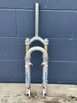 Fox F80 Rlt Fork 100MM Qr 1-1/8" Steerer Rim Disc Silver Xc Suspension. Fixed Price $89.00.