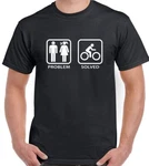 Cycling T-shirt Problem Solved Mens Funny Bike Bicycle Racer Mountain. Fixed Price $14.72.