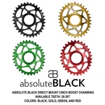 Absolute Black Direct Mount Cinch Oval Boost Chainring - Gold Red 32T. Fixed Price $89.95.